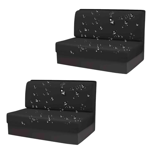 OwkHome wasserdichte Sitzbezüge for Wohnmobil-Dinette-Sitzbänke, Ersatz for Wohnmobil- Und Anhängersofas(Black,Set of 2) von OwkHome