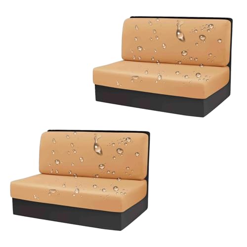 OwkHome wasserdichte Sitzbezüge for Wohnmobil-Dinette-Sitzbänke, Ersatz for Wohnmobil- Und Anhängersofas(Camel,Set of 2) von OwkHome