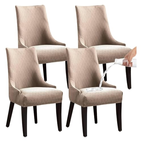 OwkHome wasserdichte Stretch-Schonbezüge for Ohrensessel, Schonbezüge-Set for Schrägsessel – Mehrfachpackung(Khaki,4 Pack) von OwkHome