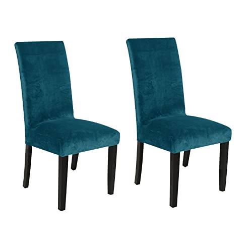 OwkHome wasserdichte Stuhlhussen Aus PU-Leder for Esszimmerstühle, 4er-Set, Abnehmbare Und Waschbare Schonbezüge(Water Blue,2 Pieces) von OwkHome