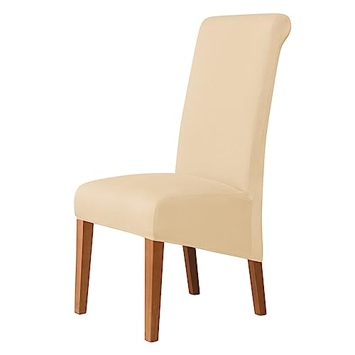 Stuhlhussen for Hohe Rückenlehnen, 2er-Pack, Schutzhülle Aus Dehnbarem Polyester for Esszimmerstühle, Bankettstühle Und Heimdekoration(Beige,4 PCS) von OwkHome