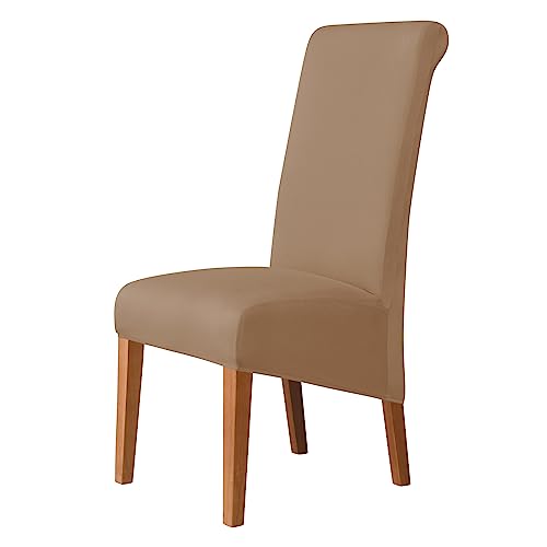 Stuhlhussen for Hohe Rückenlehnen, 2er-Pack, Schutzhülle Aus Dehnbarem Polyester for Esszimmerstühle, Bankettstühle Und Heimdekoration(Camel,2 PCS) von OwkHome