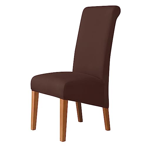 Stuhlhussen for Hohe Rückenlehnen, 2er-Pack, Schutzhülle Aus Dehnbarem Polyester for Esszimmerstühle, Bankettstühle Und Heimdekoration(Coffee,6 PCS) von OwkHome