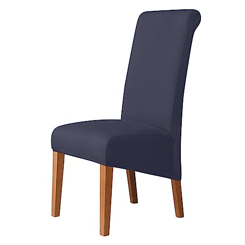 Stuhlhussen for Hohe Rückenlehnen, 2er-Pack, Schutzhülle Aus Dehnbarem Polyester for Esszimmerstühle, Bankettstühle Und Heimdekoration(Navy Blue,6 PCS) von OwkHome