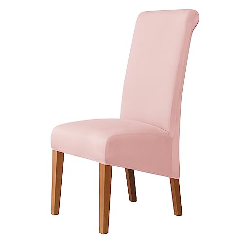 Stuhlhussen for Hohe Rückenlehnen, 2er-Pack, Schutzhülle Aus Dehnbarem Polyester for Esszimmerstühle, Bankettstühle Und Heimdekoration(Pink,4 PCS) von OwkHome