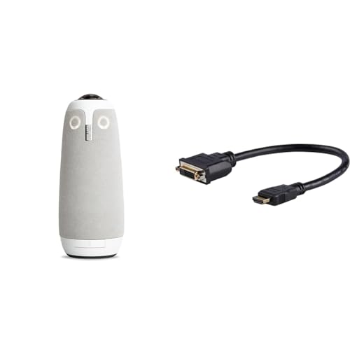 Owl Labs Meeting Owl 3 – 360-Grad, 1080p HD Smart Videokonferenzkamera & StarTech.com HDMI auf DVI Adapter - Mobiler Konverter mit HDMI Stecker und DVI Buchse von Owl Labs