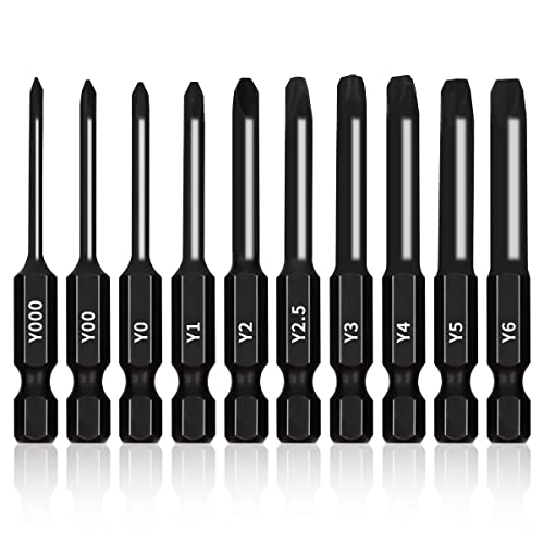 Owl Tools TriWing Bit-Set (10 Stück – 5,8 cm lange Magnetköpfe) in den folgenden Tri-Wing-Bits Schraubendrehergrößen: Y000, Y00, Y0, Y1, Y2, Y2,5, Y3, Y4, Y5 und Y6 von Owl Tools