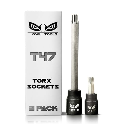 T47 Torx-Stecknuss – 3/8-Zoll-Antrieb – 2 Stück enthält 8,9 cm langen Bit und 2,5 cm Bit – S2-Stahllegierung in Industriequalität von Owl Tools