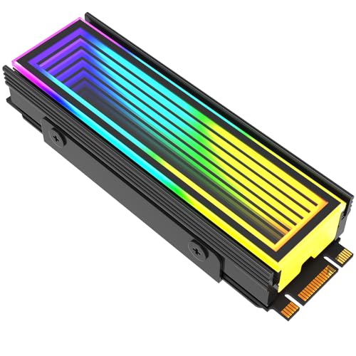 ARGB M.2 Kühlkörper SSD Kühlkörper mit Wärmeleitpads, Aluminium 2280 M2 5 V 3-polig, adressierbar, RGB-Synchronisation, NVME-Kühlkörper für M.2 2280 Nvme SSD ARGB M.2 Kühlkörper SSD Kühlkörper mit Wärmeleitpads, Aluminium 2280 M2 5 V 3-polig, adressierbar, RGB-Synchronisation, NVME-Kühlkörper für M.2 2280 Nvme SSD von OwlTree