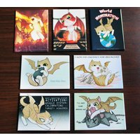 Dämon-Kitty-Magnet-Set Von 7 von OwlsMirrorStudio