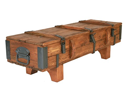 Alte Truhe Kiste Tisch Shabby Chic Holz Beistelltisch Holztruhe Couchtisch Länge 120 cm Höhe: 38 cm Tiefe: 39 cm von Own Design