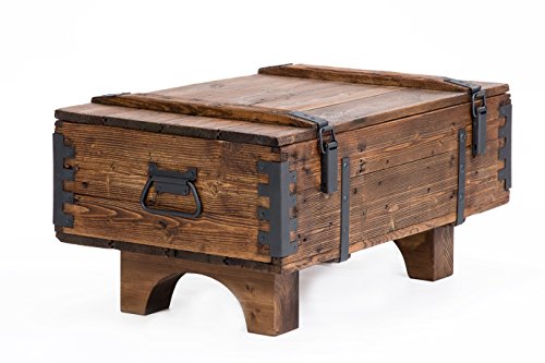 Alte Truhe Kiste Tisch Shabby Chic Holz Beistelltisch Holztruhe Couchtisch Länge: 81 cm Höhe: 39 cm Tiefe: 50 cm von Own Design