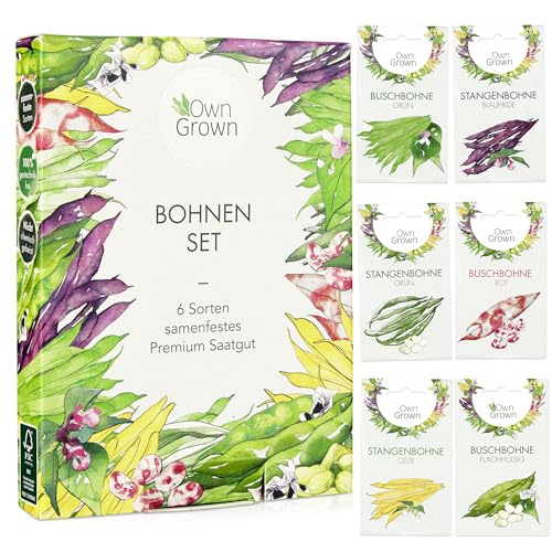 Bohnen Samen Set: 6 Köstliche Bohnen Sorten für Garten und Balkon – Stangenbohnen Samen, Buschbohnen Samen – Alte Gemüse Samen – Bohnen Saatgut Alte Sorten – Samen Gemüse OwnGrown Bohnen Samen Set: 6 Köstliche Bohnen Sorten für Garten und Balkon – Stangenbohnen Samen, Buschbohnen Samen – Alte Gemüse Samen – Bohnen Saatgut Alte Sorten – Samen Gemüse OwnGrown von OwnGrown