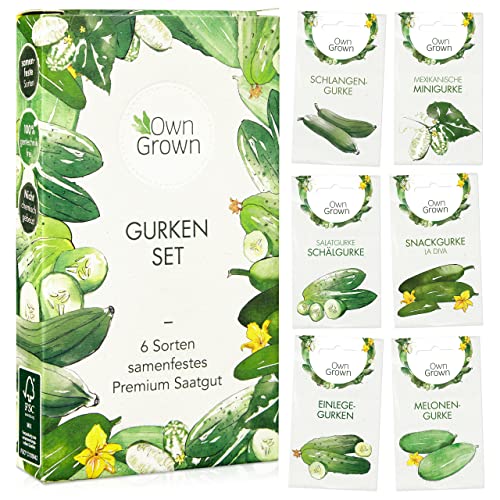 Gurken Samen Set: 6 Sorten Gurken Saatgut mit Freilandgurken Samen, Einlegegurken Samen, Minigurke Samen – Samen Gemüse Samen, OwnGrown Gurke Samen von OwnGrown