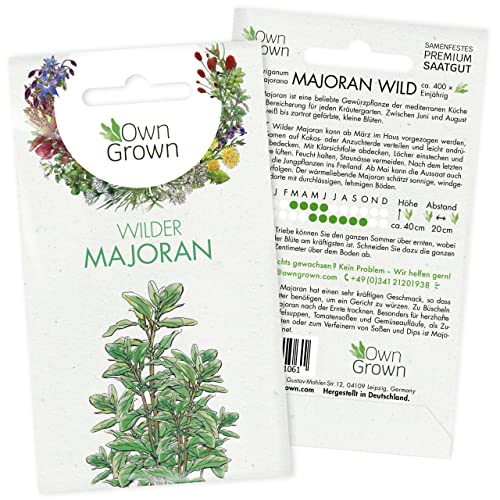 Majoran Samen: Wildkräuter Samen für ca. 400 Majoran Pflanzen – Kräuter Samen für Kräuter Garten und Balkon – Kräutersamen – Garten Kräuter OwnGrown, chilli geschenkset von OwnGrown