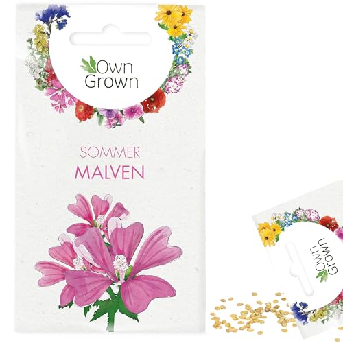 Malve Samen: Premium Sommermalve Samen für ca. 250 blühende Malven Pflanzen – Schöne Malven Blumen Samen kaufen – Blumensamen, Blumenwiese Samen, Own Grown Samen, Wildblumensamen von OwnGrown