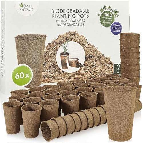 OwnGrown Abbaubare Anzuchttöpfe eckig: 120x Premium Anzucht Topf aus Holzfasern – biologisch abbaubar – Pflanztöpfe zur Pflanzen Anzucht – Torffrei, ohne Pikieren von OwnGrown