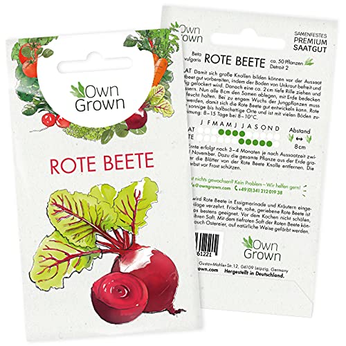 Rote Beete Samen: Premium Rote Bete Samen zum Anbau von ca. 50 Rote Beete Pflanzen – Samenfeste Gemüse Samen – Rote Beete Saatgut – Samen Gemüse – Gemüse Pflanzen Samen für Gemüse Anzucht von OwnGrown von OwnGrown