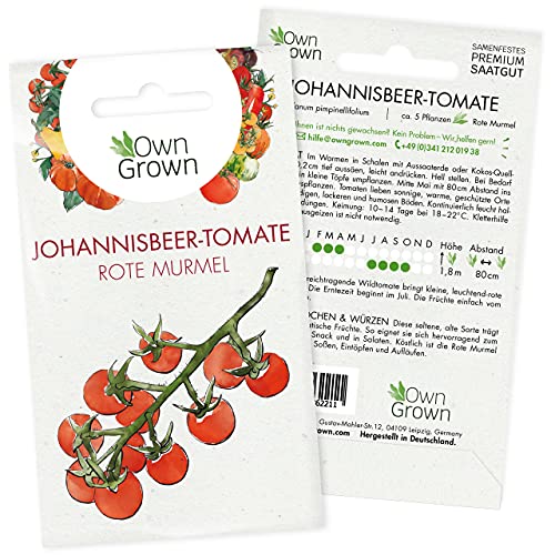 Tomatensamen Red Currant: Premium Mini Tomaten Samen zum Anbau von Tomatenpflanzen, Seltene Tomatensamen der Wildtomate Red Currant für Balkon, Kübel und Garten – 5 Gemüse Samen von OwnGrown von OwnGrown