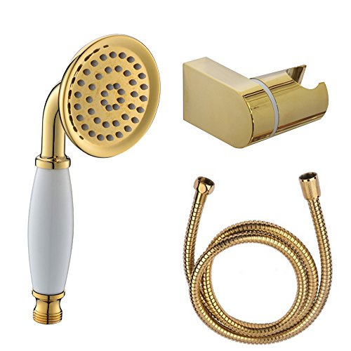 Ownace Handbrause im klassischen Telefon-Stil, mit verstellbarer Duschhalterung und 1,5 m langem Duschschlauch, für Badezimmer gold Ownace Handbrause im klassischen Telefon-Stil, mit verstellbarer Duschhalterung und 1,5 m langem Duschschlauch, für Badezimmer gold von Ownace