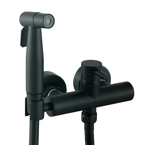Ownace Mattschwarzes Bidet-Mischer-Sprüh-Set, WC-Dusche, muslimische heiße und kalte Bidet-Armatur mit Shattaf-Sprüh-Set, Wandhalterung Ownace Mattschwarzes Bidet-Mischer-Sprüh-Set, WC-Dusche, muslimische heiße und kalte Bidet-Armatur mit Shattaf-Sprüh-Set, Wandhalterung von Ownace