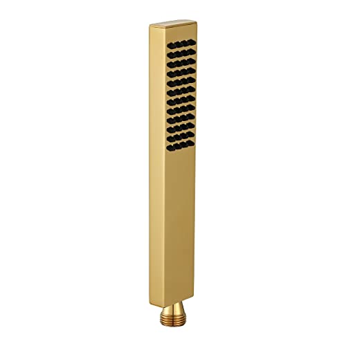 Ownace Messing Gold Duschkopf Universal Hochdruck Vierkant Duschkopf Einzelfunktion Handbrause Silikon Wasserauslass von Ownace