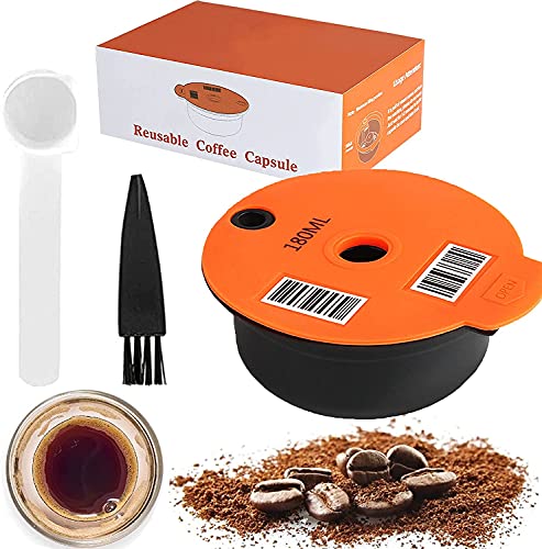 Kaffeefilter Tassimo Kapseln Wiederverwendbar Kaffeekapsel Nachfüllbar Kaffeepads (180ml, Orange) von Ownant