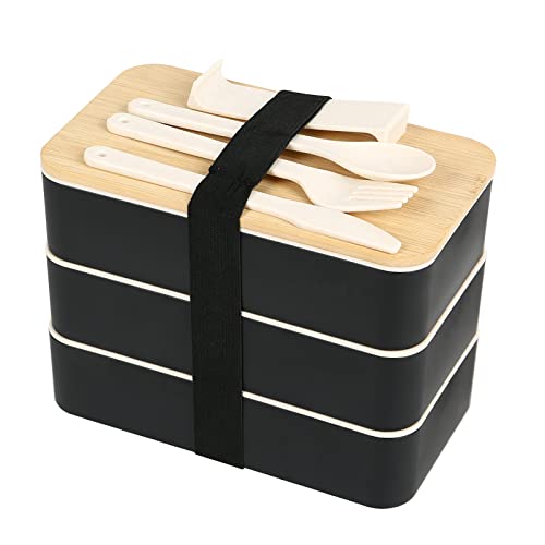 Lunchbox Bento Box Brotdose Mit Fächern für Erwachsene und Kinder Bento Box Mikrowellengeeignet und Spülmaschinenfest (Drei Etagen) von Ownant