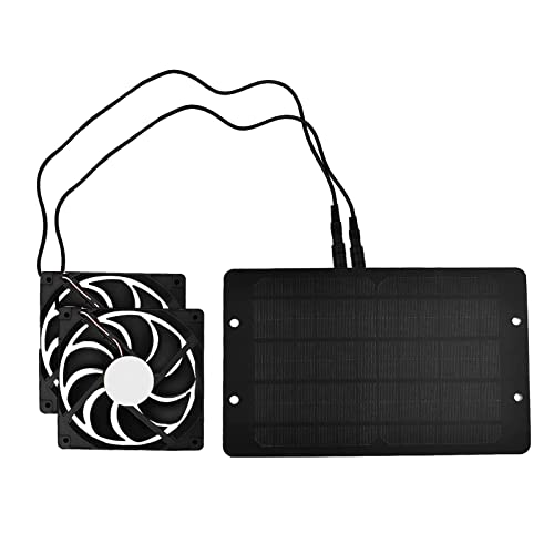 Solar Ventilator Dual Fan Solarbetriebener Ventilator Solarlüfter Solar Lüfter Gewächshaus Solar Belüftung für Mini Gewächshaus von Ownant