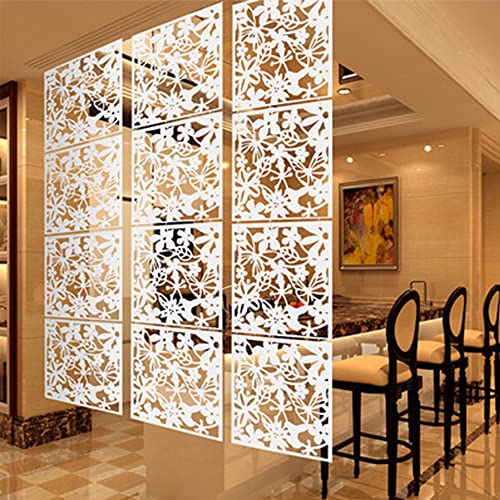 Raumteiler Hängend 12 Stück DIY Weiße Paneele Vorhang 40 * 40 cm PVC Bildschirm Panel für Hotel Wohnen Essen Arbeitszimmer Dekoration von Owneed