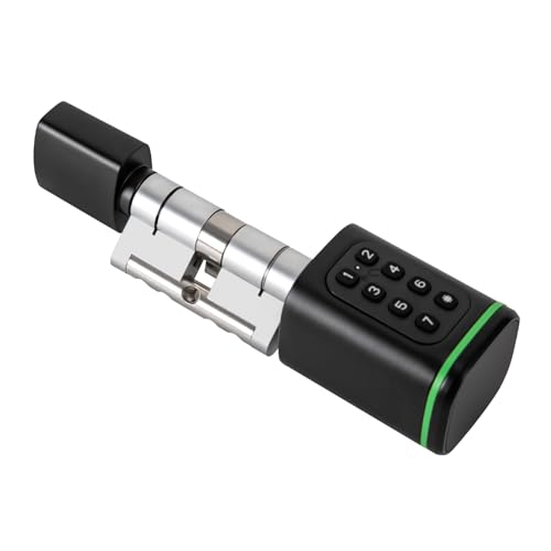 Smart Lock Cylinder mit Smart Keycards- Verbundenes Schließzylinder aus Aluminium -IP5x - Internet über Inklusive WLAN-Gateway - Öffnungen: Code, Smartphone und Notschlüssel von Owneed