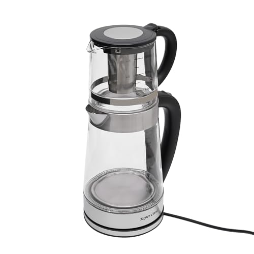 Wasserkocher Glas, zwei Kannen, 2.5+1 Liter, mit Kontrollleuchte ausgestattet, 1800 Watt, Überhitzungsschutz, 360° Drehbar, ein kabelloses Design Wasserkocher Glas, zwei Kannen, 2.5+1 Liter, mit Kontrollleuchte ausgestattet, 1800 Watt, Überhitzungsschutz, 360° Drehbar, ein kabelloses Design von Owneed
