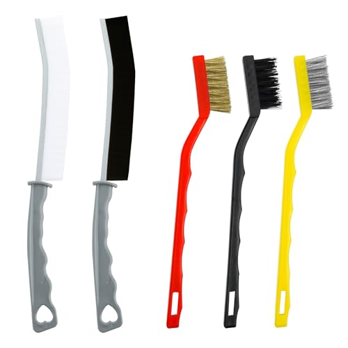 5er Set Spaltreinigungsbürsten, Multifunktionale Reinigungsbürsten, Crevice Cleaning Brush, Badezimmer Eckreinigungsbürste, Effektive Bürsten zur Tiefenreinigung für Küche, Bad & Fenster von Ownkim