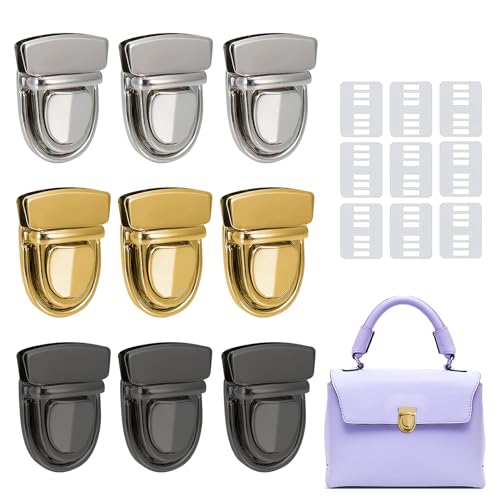 9 Stück Taschenschlösser, Langlebige DIY Metalltaschenverschlüsse, Geldbörsenschnallen-Vorhängeschlösser, Vorhängeschlösser, für Taschen und Geldbörsen (9) von Ownkim