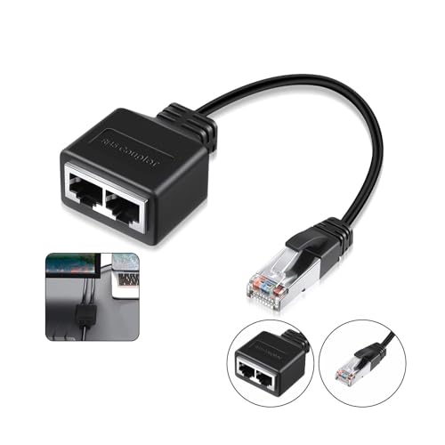 RJ45 Splitter Adapter RJ45 Kupplung LAN RJ45 Ethernet Splitter 1 auf 2 Kabel Adapter Netzwerkkabel für Ethernet Cat5 Cat5e Cat6 Cat7 von Ownkim