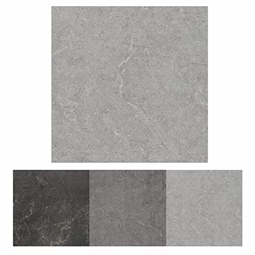 PVC Bodenbelag Selbstklebende Fliesen Grau Marmor 30x30 cm, Fliesenoptik Vinylboden Bodenfliesen für Eingangstür, Wohnzimmer, Küche, Balkon, Abstellraum, 50 Stück 4,5 m² von Oxdigi