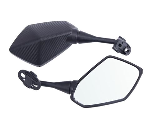 Oxektgb Motorrad Rückspiegel Für Für Ninja 250R EX250 ZX6R ZX636 Z1000SX 650R ER6F Motorrad Zubehör Seite Rückspiegel(Carbon) von Oxektgb