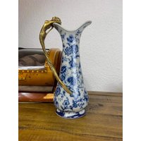 Elegante Porzellanvase Mit Messingdetails von Oxend