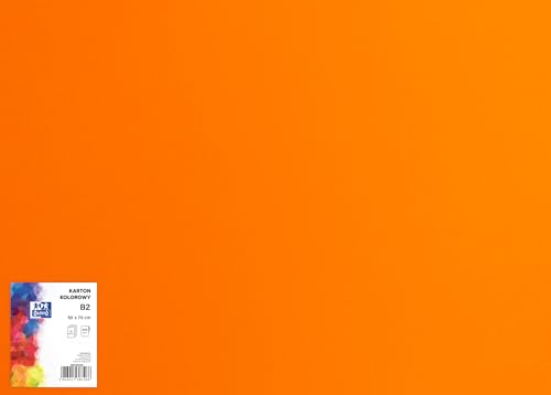 OXFORD Tonzeichenkarton 50 x 70 cm/Bastelkarton, DIN B2 / Tonkarton B2/ Buntes Bastelpapier/Tonpapier 225 g/m² /Bristolkarton/ 25 Blatt, orange. 25 Stück von Oxford