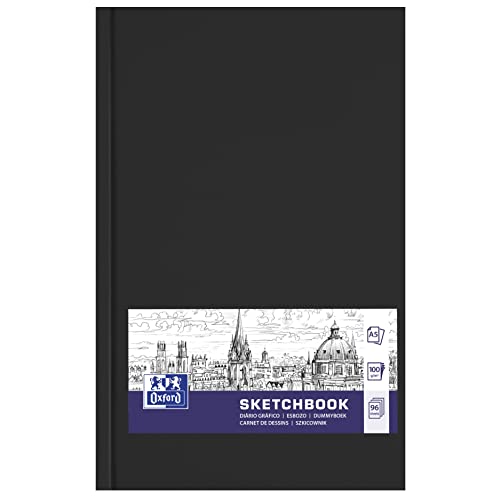 Oxford Skizzenbuch 1 Stück A5 96 Blatt 100gr Hardcover schwarz von Oxford