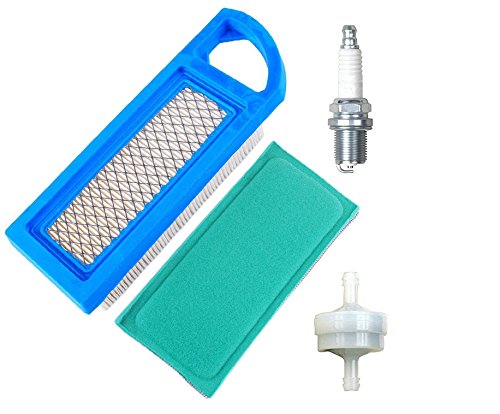 OxoxO 698083 Air Filter and 697015 Pre Filter with 394358 Fuel Filter Spark Plug Compatible with Briggs & Stratton Lawnmower Engines von OxoxO