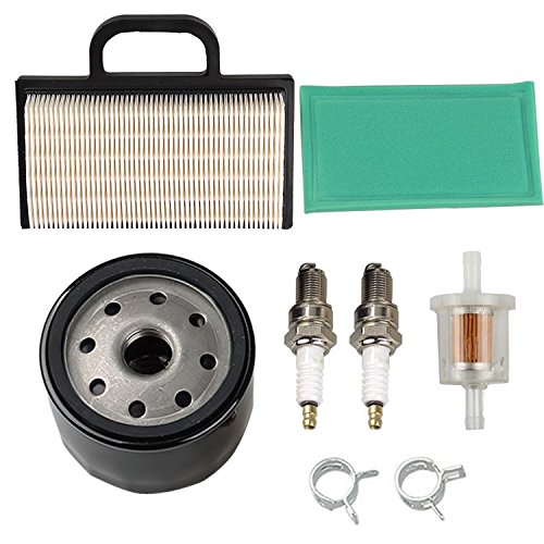 OxoxO 698754 273638 Air Filter 691035 Fuel Filter 696854 Oil Filter Spark Plug Compatible with Briggs & Stratton Intek Extended Life Series V-Twin 18-26 HP Lawn Mower von OxoxO