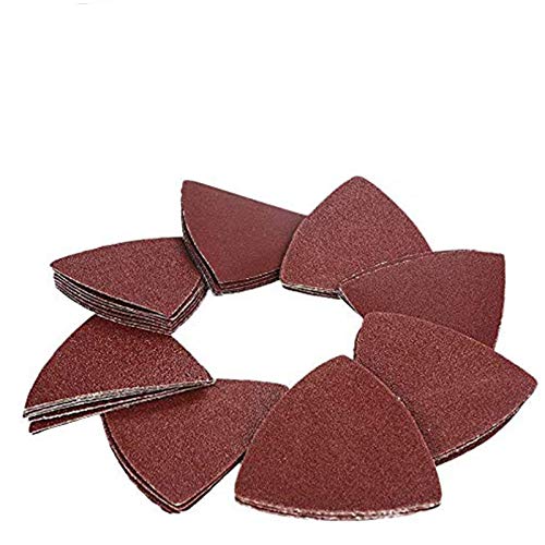 OxoxO 80mm Triangular Sanding Pad Abrasive Sandpaper NO HOLE 40 60 80 120 180 Grits Aluminum Oxide Hook & Loop Sanding Sheets (50-Pack) von OxoxO