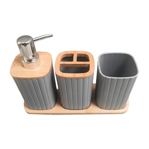 4PCS Modernes Badezimmerset Mit Holzbasis Umfasst Zahnbürstenhalter Hydraulikbecher Mundbecher 1 Set Badezimmerlagerung 4PCS Modernes Badezimmerset Mit Holzbasis Umfasst Zahnbürstenhalter Hydraulikbecher Mundbecher 1 Set Badezimmerlagerung von Oxtxuzdm