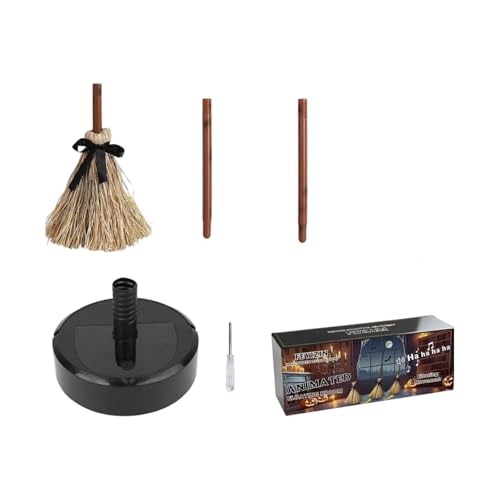 Animierte schwimmende Besen Halloween Dekoration Automatisch tanzend LED beleuchtet mit Bewegungssensoren Gruselige Soundeffekt für Party Spukhaus Halloween Schwimmende Besen Dekoration von Oxtxuzdm