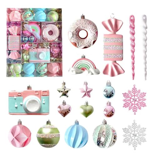 Bunte Weihnachtsschmuck mit Loch zum Aufhängen, dekorative Ornamente für Wanddekoration, 60 Stück von Oxtxuzdm