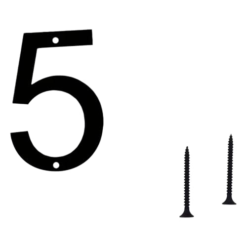 Moderne schwebende Hausnummer, Metall, moderne Gartentür, Briefkasten-Dekoration, Zahlen mit Nägeln, beschichtet, schwarz, schwimmend für den Außenbereich Moderne schwebende Hausnummer, Metall, moderne Gartentür, Briefkasten-Dekoration, Zahlen mit Nägeln, beschichtet, schwarz, schwimmend für den Außenbereich von Oxtxuzdm