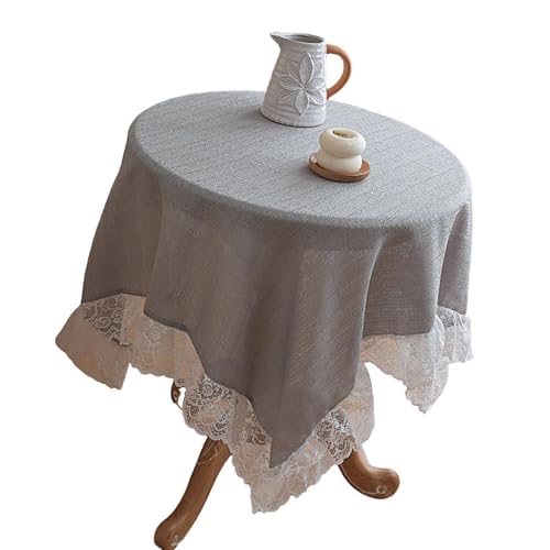 Oxtxuzdm Elegante Tischdecke mit durchbrochenem Design, atmungsaktives Polyestergewebe, für Hochzeit, Party, Heimdekoration, Polyester-Spitzentischdecke von Oxtxuzdm