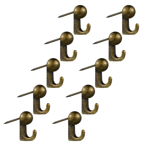 Oxtxuzdm Pinnnadel-Haken aus Zinklegierung, robuste Wandaufhänger für Korkplatten, Holzplatten, rostfrei, Heimdekoration, dekorativer runder Kopf, Wandhaken, 10 Stück Oxtxuzdm Pinnnadel-Haken aus Zinklegierung, robuste Wandaufhänger für Korkplatten, Holzplatten, rostfrei, Heimdekoration, dekorativer runder Kopf, Wandhaken, 10 Stück von Oxtxuzdm