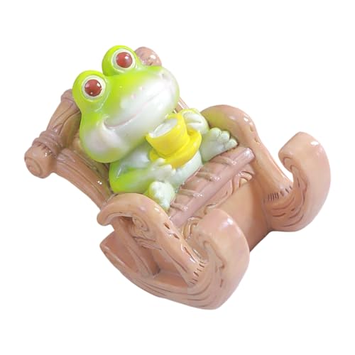 Oxtxuzdm Schreibtisch-Handyhalter aus Kunstharz, Froschform, Smartphone-Ständer, dekoratives Desktop-Ornament für Zuhause, Büro, Schule, kreative Harzfrösche, Schreibtisch-Ornament von Oxtxuzdm